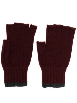 Pringle of Scotland finger-less cashmere gloves - Red