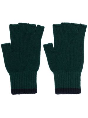 Pringle of Scotland fingerless cashmere gloves - Green