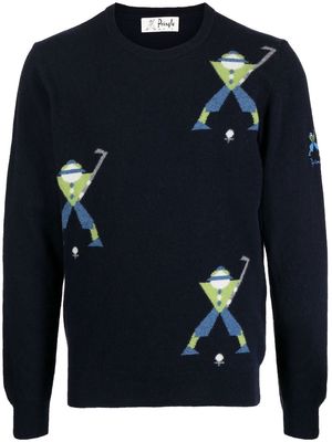 Pringle of Scotland Geometric George Golf fine-knit jumper - Blue