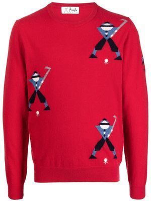 Pringle of Scotland Geometric George Golf fine-knit jumper - Red