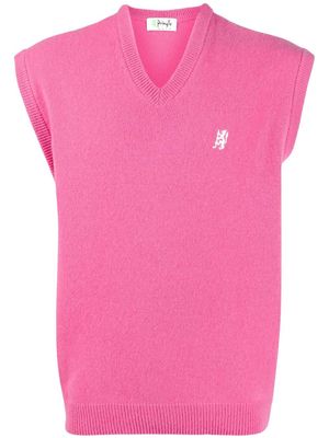 Pringle of Scotland Golfing Lion-Logo sleeveless jumper - Pink