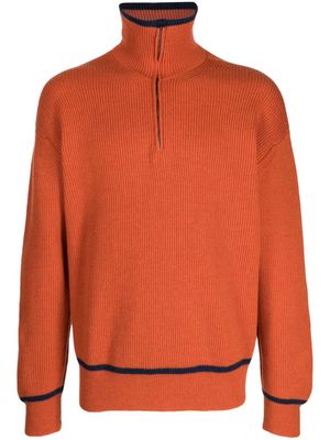 Pringle of Scotland half-zip fastening wool jumper - Orange