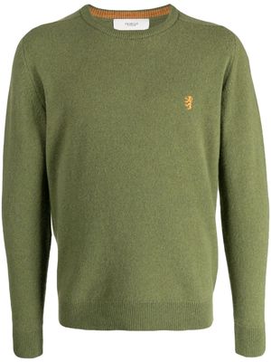 Pringle of Scotland logo-embroidered crew-neck jumper - Green