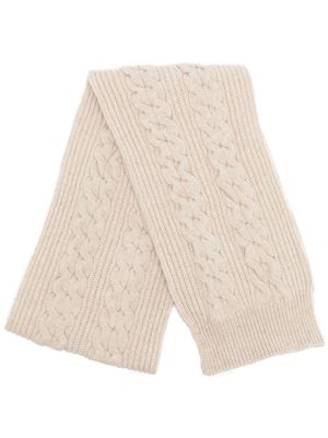 Pringle of Scotland ribbed cable-knit scarf - White