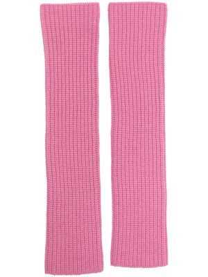 Pringle of Scotland ribbed cashmere warmers - Pink