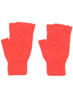 Pringle of Scotland ribbed fingerless gloves - Orange
