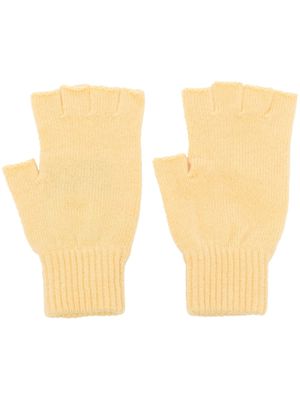 Pringle of Scotland ribbed fingerless gloves - Yellow