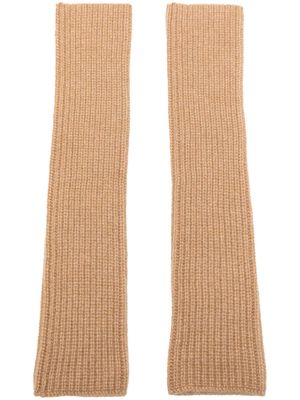 Pringle of Scotland ribbed-knit cashmere leg warmers - Brown