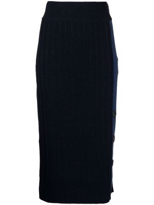 Pringle of Scotland ribbed-knit pencil skirt - Blue