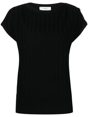 Pringle of Scotland ribbed-knit short-sleeved T-Shirt - Black
