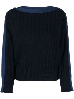Pringle of Scotland ribbed-knit wool jumper - Blue