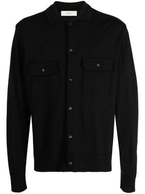 Pringle of Scotland spread-collar fine-knit cardigan - Black