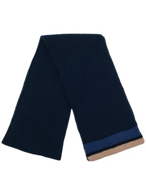 Pringle of Scotland tipped wool-cashmere scarf - Blue