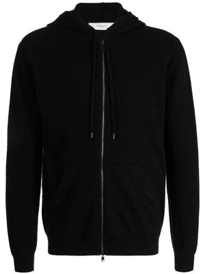 Pringle of Scotland zip-up drawstring hoodie - Black