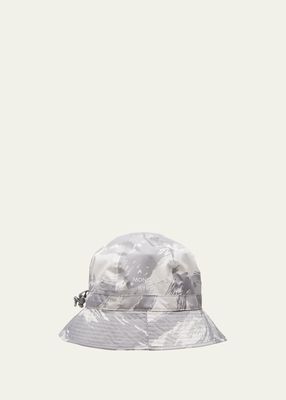 Printed Bucket Hat with Drawcord