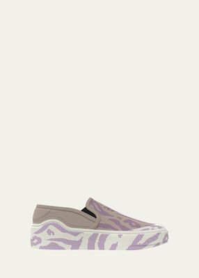 Printed Cotton Slip-On Sneakers