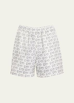 Printed Drawcord Silk Shorts