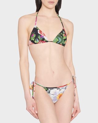 Printed Jersey Two-Piece Bikini Set