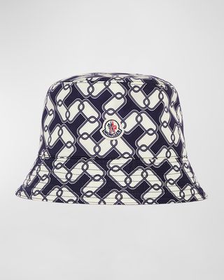 Printed Logo Patch Bucket Hat