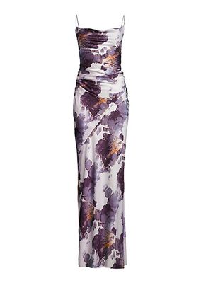 Printed Ruched Side Maxi Dress