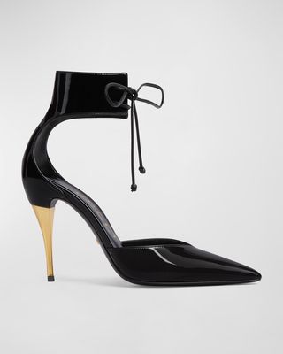 Priscilla Ankle-Strap Patent Leather Pumps