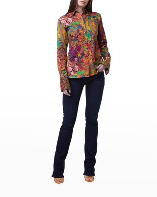 Priscilla Floral-Print Button-Down Shirt