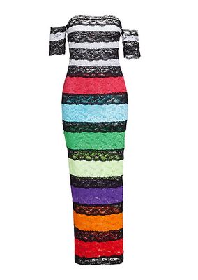 Prism Collection Colorblocked Lace Maxi Dress