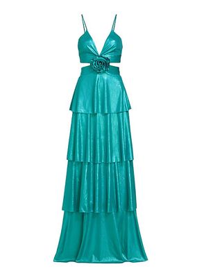 Prism Cut-Out Tiered Gown