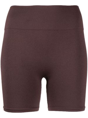 PRISM² Ribbed Composed short shorts - Brown