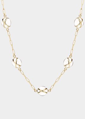 Prisma 18k Gold Paperclip Chain Necklace with Quartz Crystal