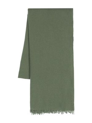 Private 0204 frayed-edge cashmere scarf - Green