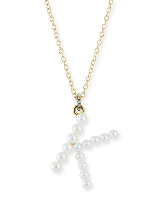 Prive 18k Pearl Letter K Necklace