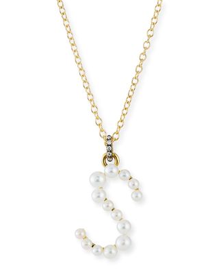 Prive 18k Pearl Letter S Necklace
