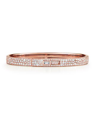 Prive Luxe 18k Rose Gold Pave Diamond Keyhole Cuff