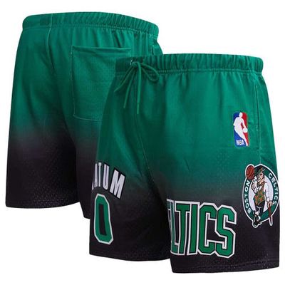 PRO STANDARD Men's Post Jayson Tatum Black/Kelly Green Boston Celtics Ombre Name & Number Shorts