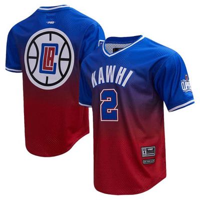 PRO STANDARD Men's Post Kawhi Leonard Royal/Red LA Clippers Ombre Name & Number T-Shirt
