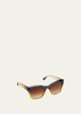 Prodigy Brown Ombre Acetate Cat-Eye Sunglasses