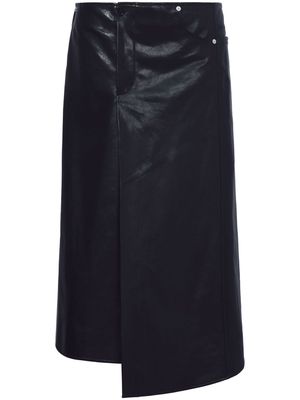 Proenza Schouler asymmetric A-line leather skirt - Black