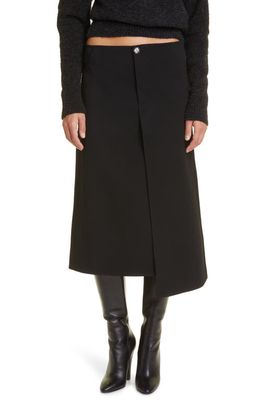 Proenza Schouler Asymmetric Virgin Wool Twill Skirt in Black