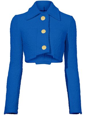 Proenza Schouler bouclé tweed cropped jacket - Blue