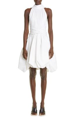 Proenza Schouler Bubble Skirt Technical Cotton Dress in Optic White
