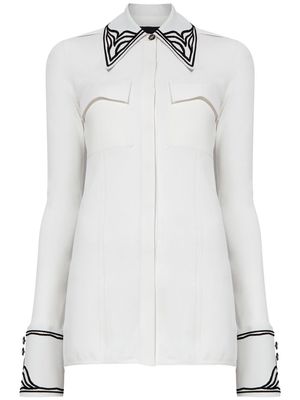 Proenza Schouler cloqué-effect pointed-collar shirt - White