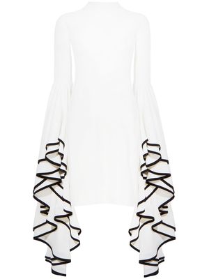 Proenza Schouler crepe ruffle sleeve dress - White