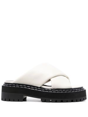 Proenza Schouler crossover-strap leather sandals - Neutrals