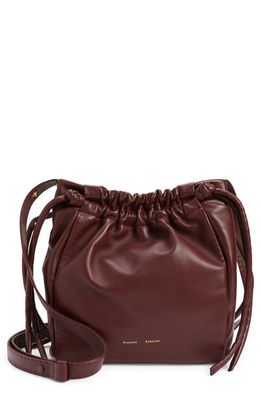 Proenza Schouler Drawsting Pouch Leather Crossbody Bag in Dark Red