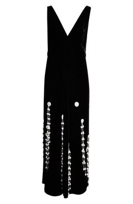 Proenza Schouler Embroidered Velvet Maxi Dress in 001 Black