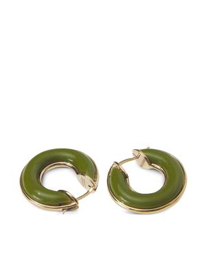 Proenza Schouler enamel mini hoop earrings - Green