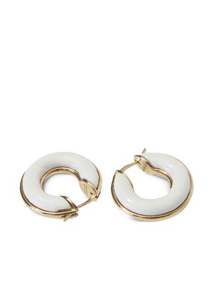 Proenza Schouler enamel mini hoop earrings - White