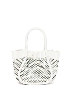 Proenza Schouler extra small ruched perforated-leather tote - White