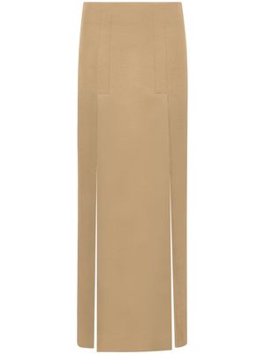 Proenza Schouler felted wool-blend long skirt - Brown